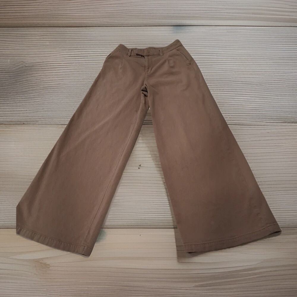 American Eagle Womens 10 Khaki Wide Leg Pants High Rise Baggy Trousers Chino